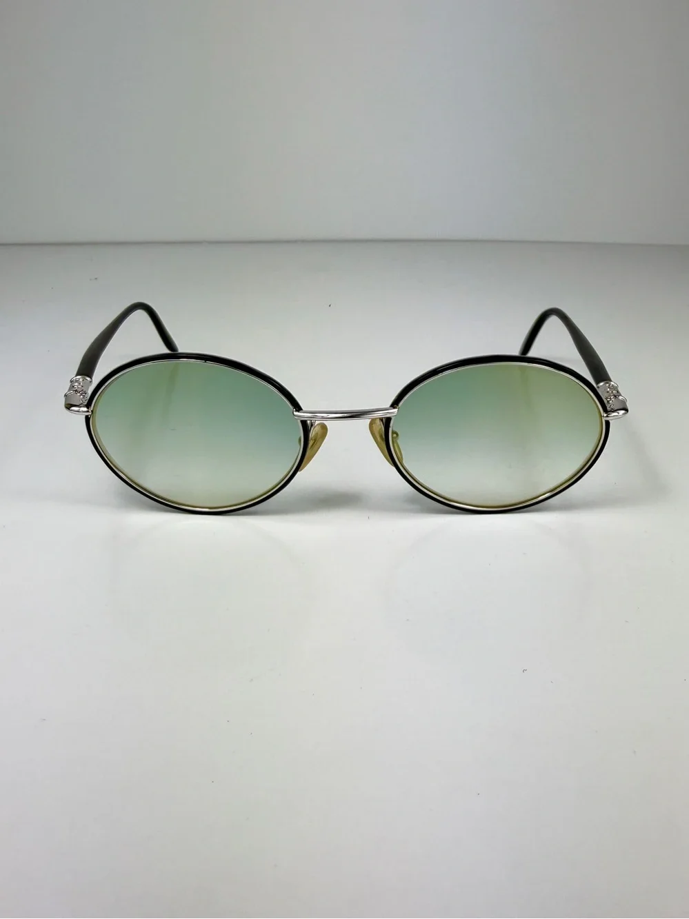 Vintage Christian Dior 2057 79D Sunglasses Custom Teal Mirror Oval Monsieur Set